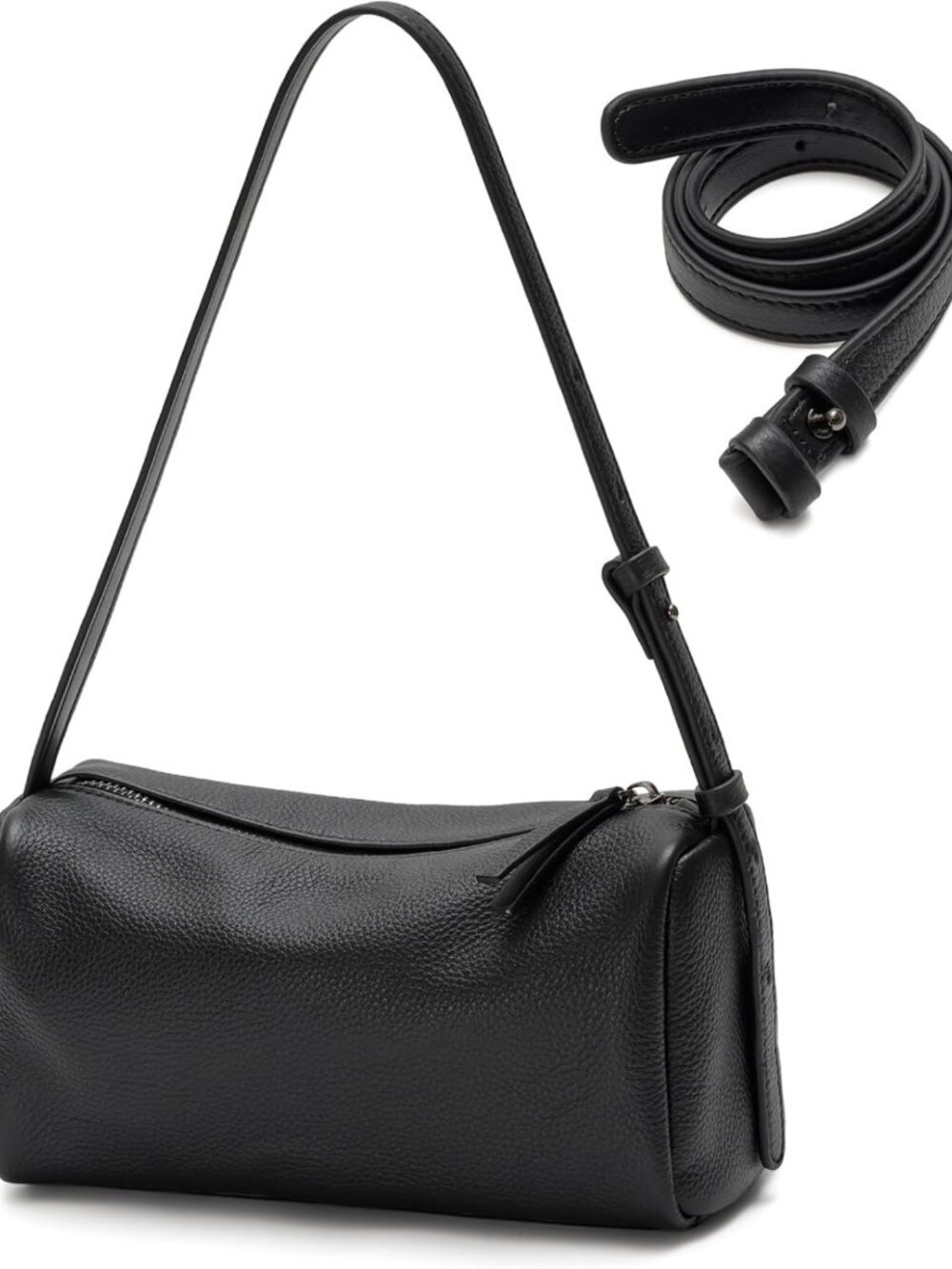 Stylish Full Grain Leather Crossbody Hobo Bag for Women, Adjustable Shoulder